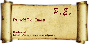Pupák Emma névjegykártya